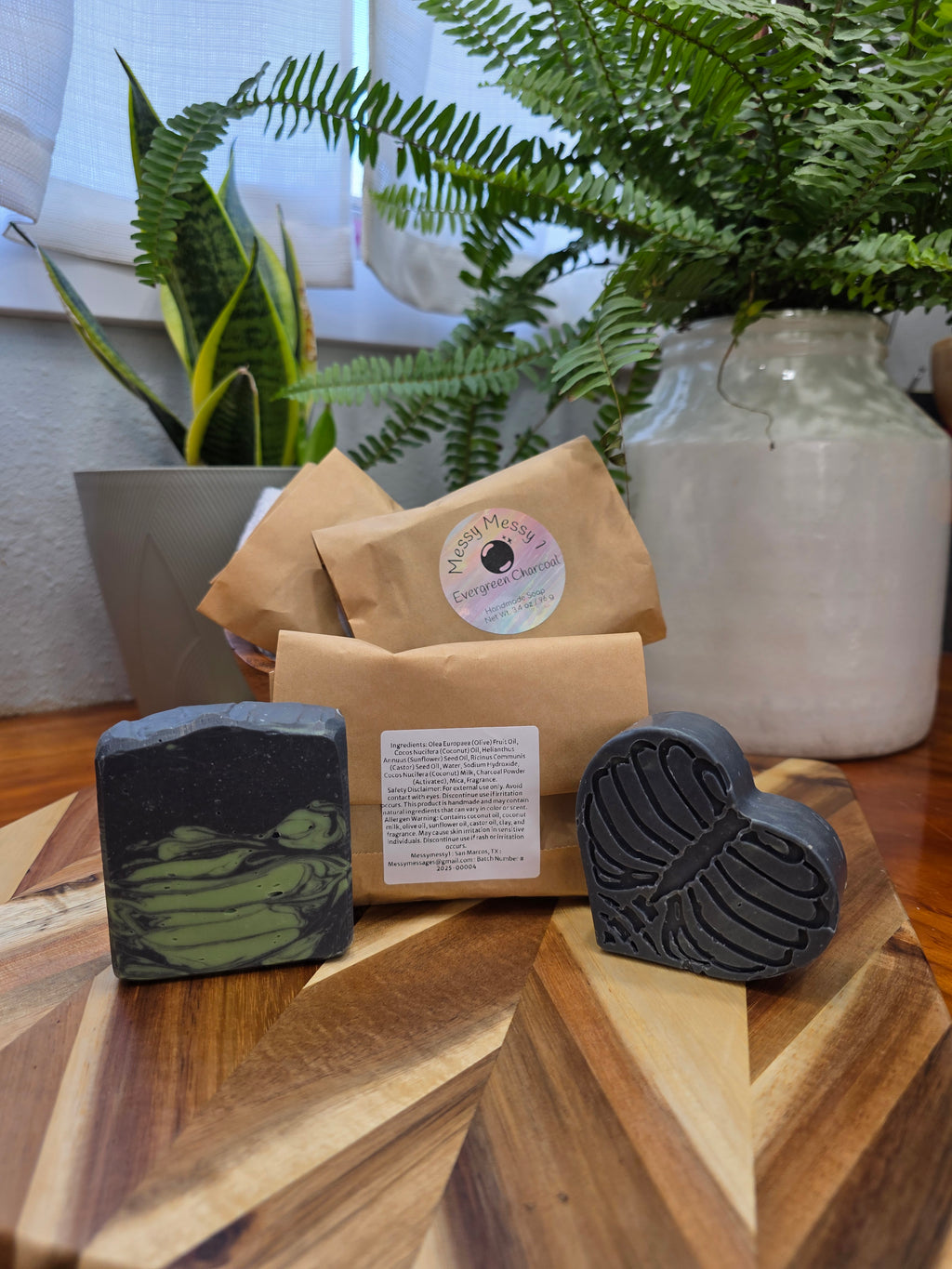 Evergreen Charcoal Heart Bar