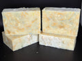 Upcycle Champagne - a handcrafted cold process soap made in small batches using recycled soap shavings from previous MessyMessy1 batches, creating a unique confetti-style design with a light champagne-inspired scent.