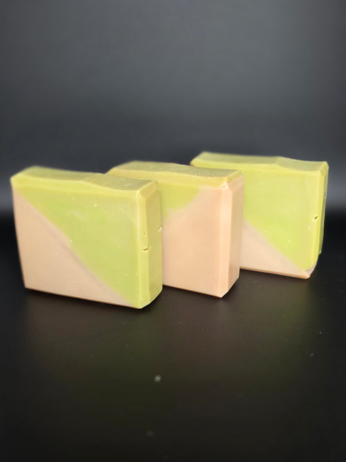 Eucalyptus Breeze - a handcrafted cold process soap made in small batches with a fresh eucalyptus and spearmint scent and a clean, spa-inspired design
