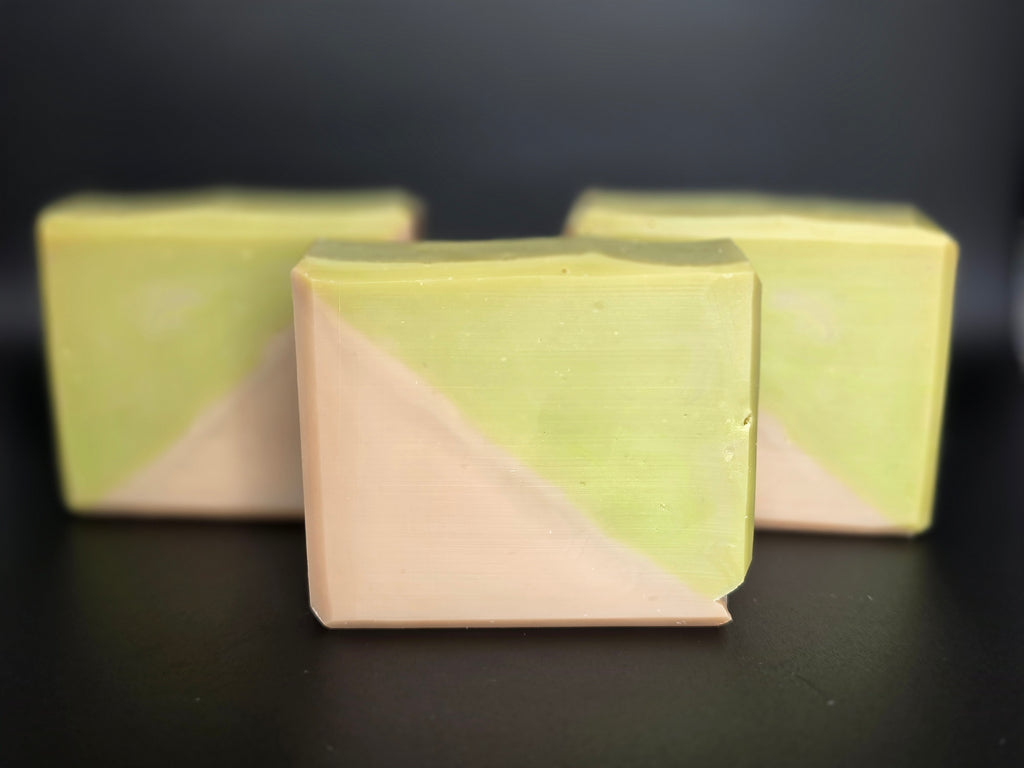 Eucalyptus Breeze - a handcrafted cold process soap made in small batches with a fresh eucalyptus and spearmint scent and a clean, spa-inspired design